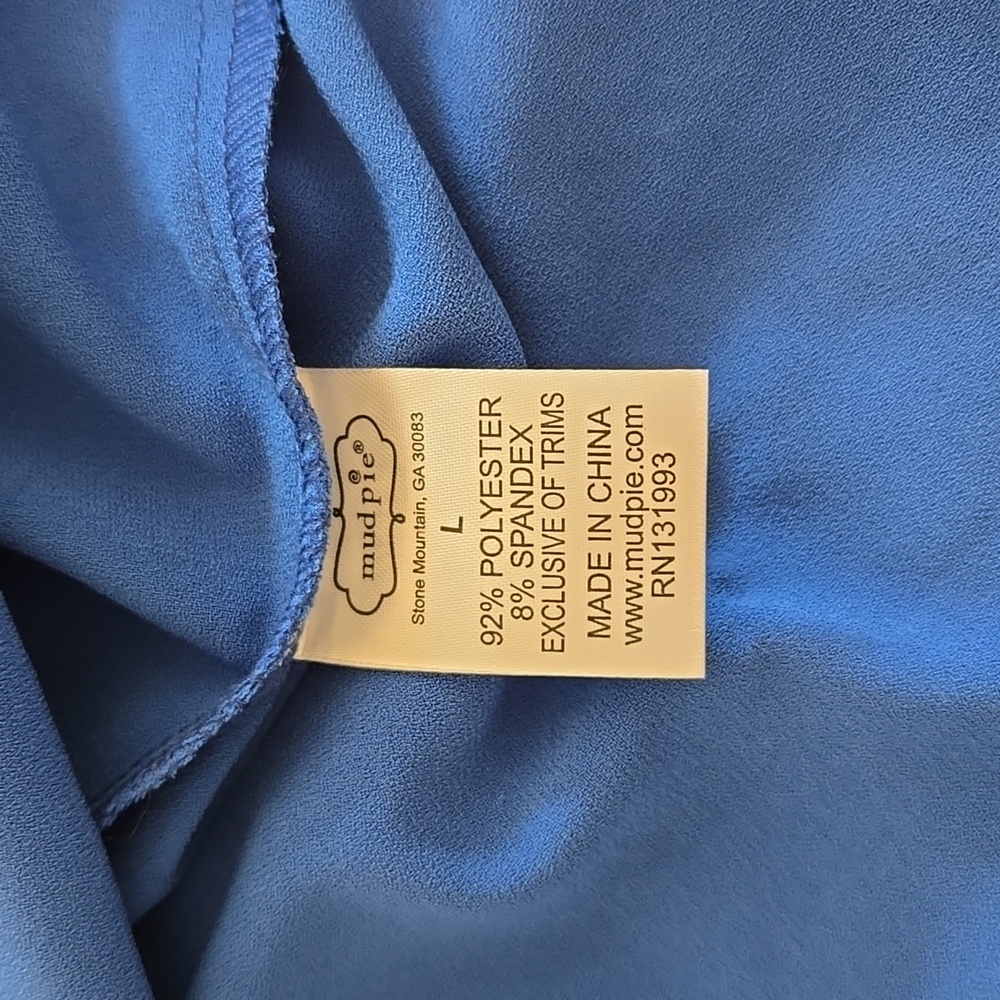 2/$10 Blue Sleeveless Eloise Ruffle Bow Top - Picture 6 of 8